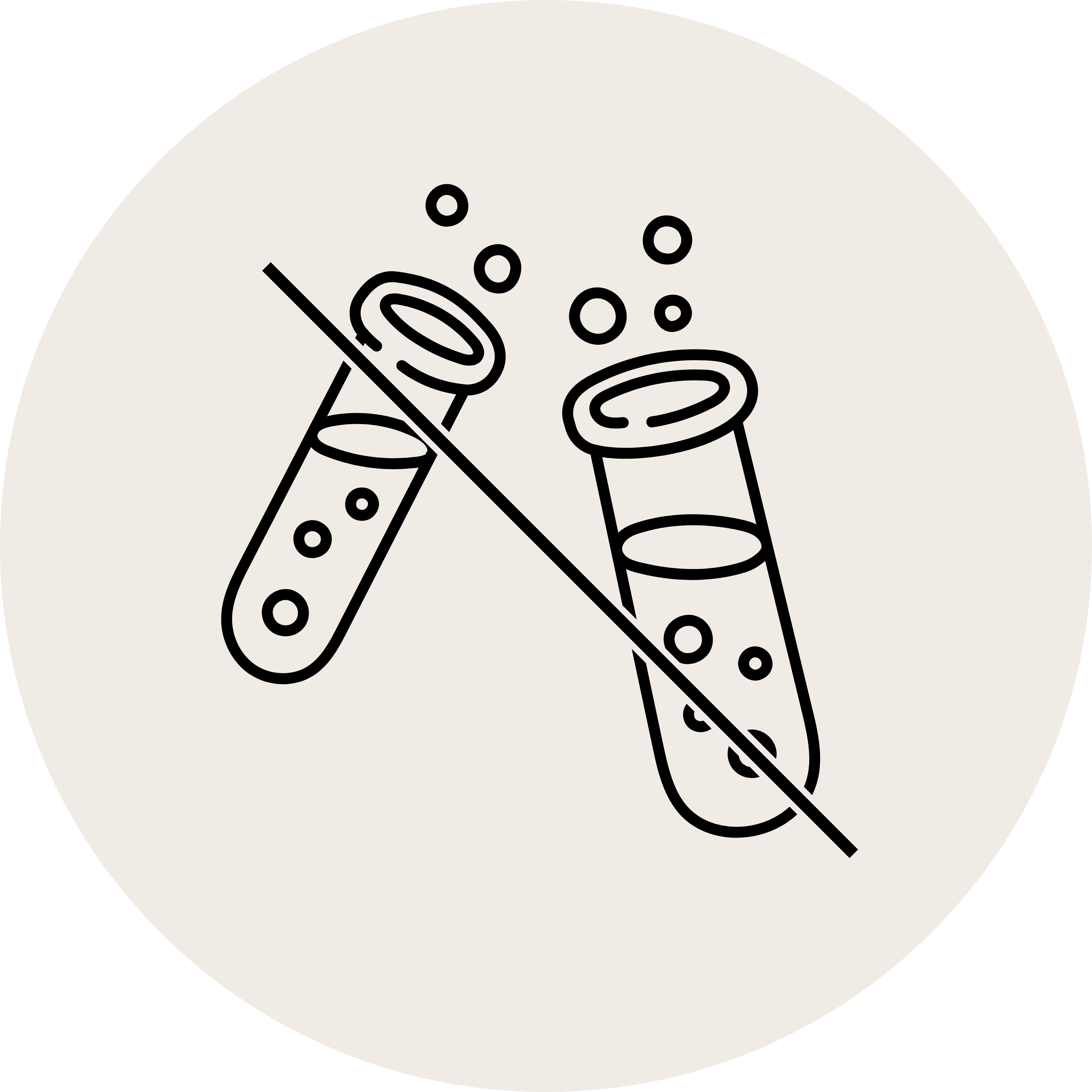 Icon mit durchgestrichenen Reagenzgläsern mit Blasen