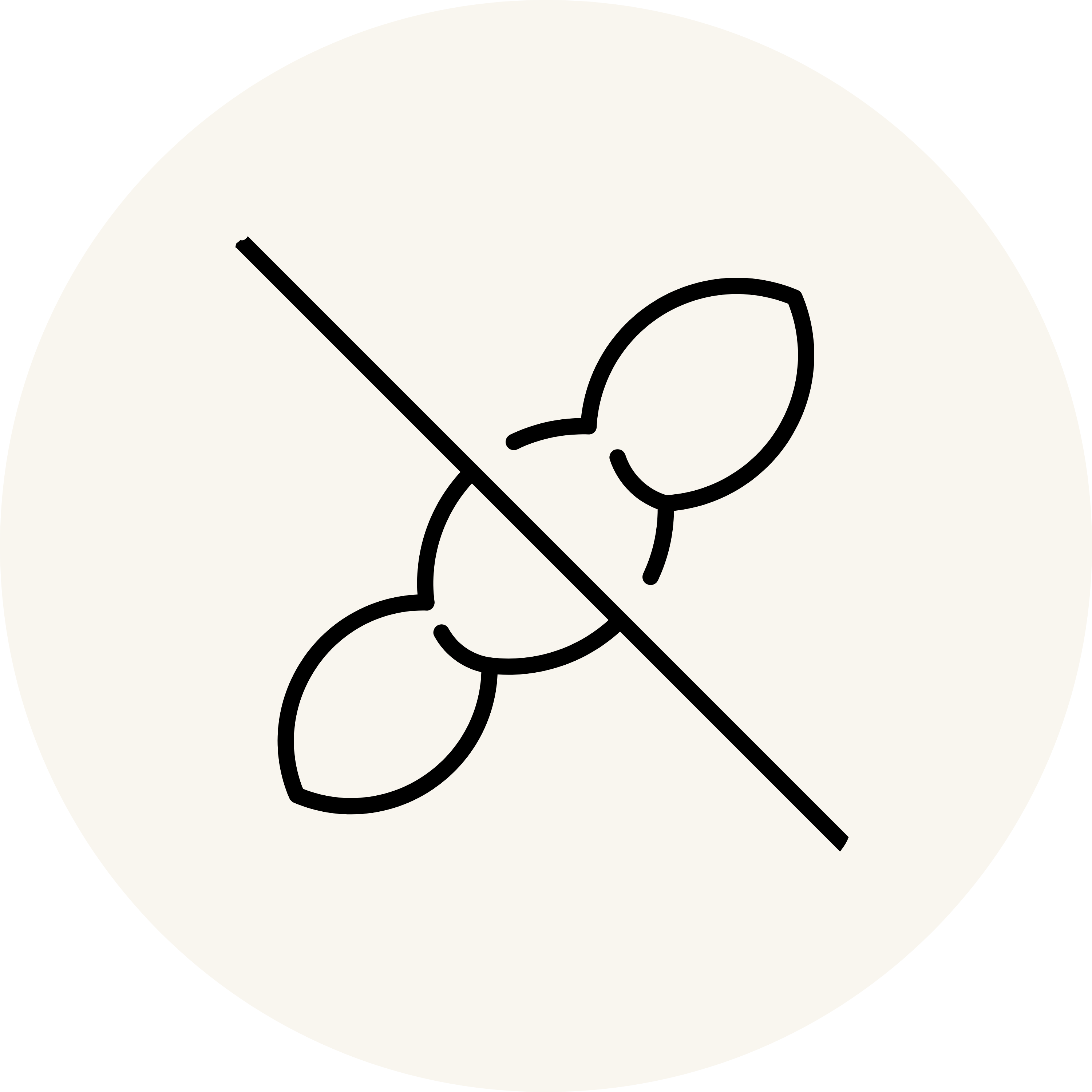 Icon mit durchgestrichener Molekülstruktur